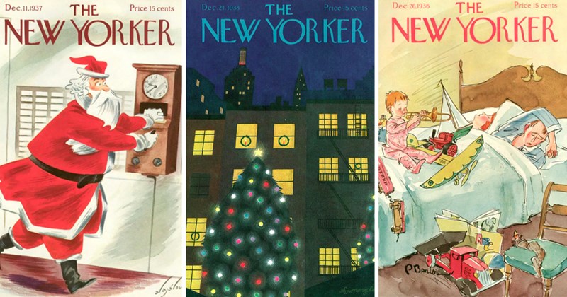 new yorker christmas covers vintage magazine art 1920s illustration 1930s holiday nostalgia classic new yorker covers christmas art history retro holiday illustrations