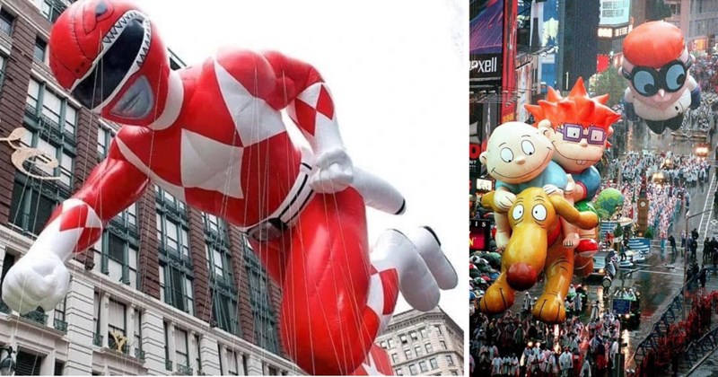 thanksgiving day parade 90s 2000s macy’s balloons nostalgia bart simpson pikachu spider man rugrats retro parade photos