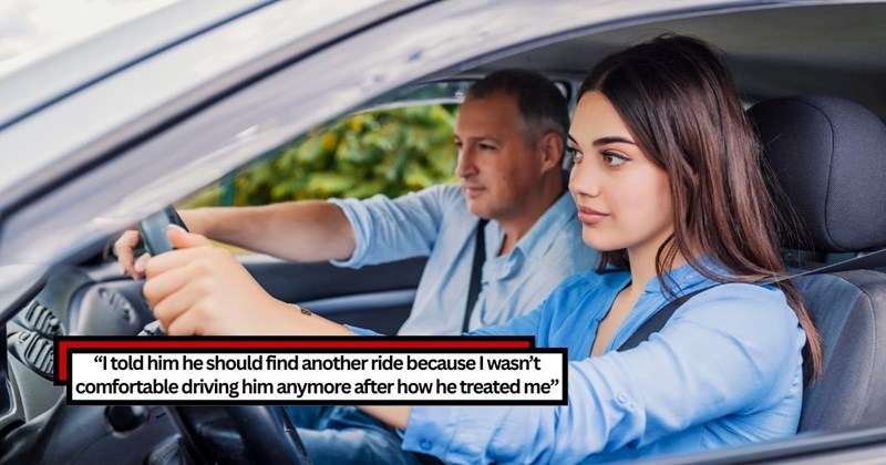 Daughter drives dad to work while his car is in repairs, but after yelling at her for skipping one morning drive due to a strong migraine, she refuses to drive him anymore, he accuses her of holding a grudge
