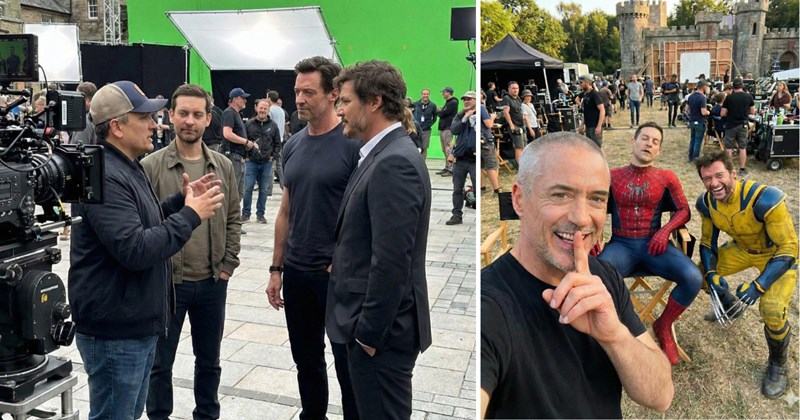 Avengers Doomsday AI photos MCU leaks generative AI behind the scenes fake images Tobey Maguire Wolverine Pedro Pascal Marvel rumors AI movie stills fake set photos