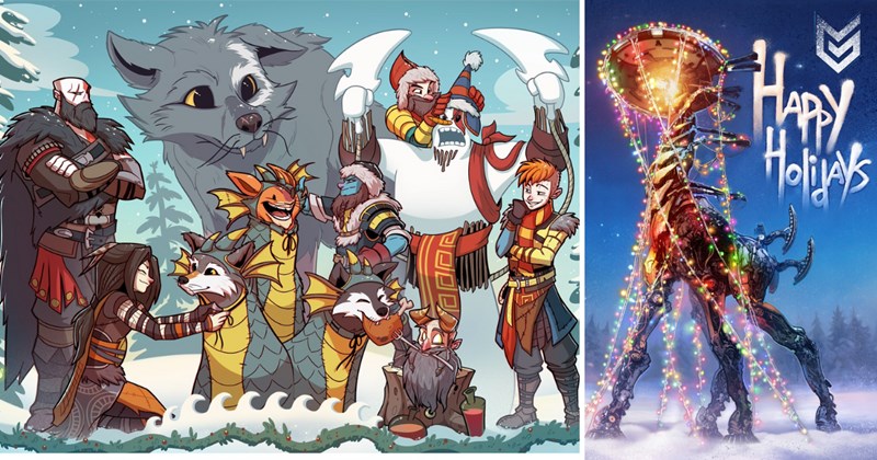 playstation holiday cards game studios seasonal greetings gaming industry christmas art video game studios holiday cards playstation blog 2025