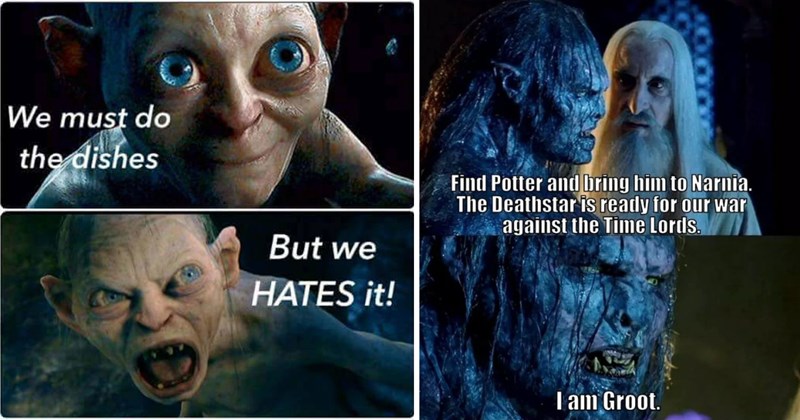 lord of the rings memes, hobbit movie trilogy, Tolkien humor, geek memes, LOTR memes, animated hobbit, Middle-earth critique, pop culture adaptation, epic film satire, humorous Tolkien commentary
