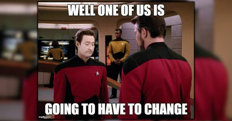 Star Trek memes, warped sense of humor, funny sci-fi jokes, Data AI comparisons, Star Trek humor, ChatGPT vs. androids, futuristic memes, Star Trek fandom laughs, warp speed jokes, Trekker humor
