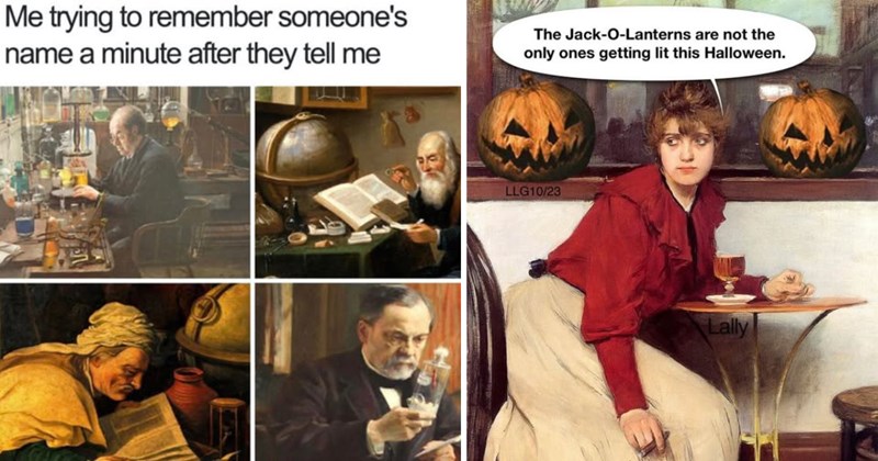 Classical art memes, Renaissance art humor, Baroque painting memes, Art history jokes, Timeless art memes, Hilarious classical art, Modern twist on classical art