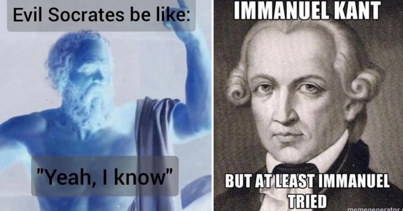 philosophy memes, funny philosophy memes, existential memes, deep thought memes, overthinking memes, greek philosopher memes, memes about thinking, nihilist memes, stoicism humor