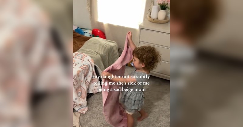beige mom, mom, parenting, toddler, daughter, bedroom, blankets, interior design, tiktok, comments, sad beige baby