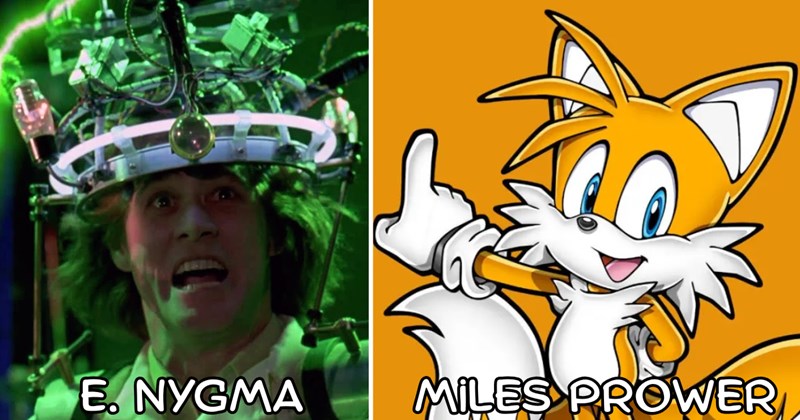 funny fictional names, obvious character names in movies, silly movie character names, on the nose writing examples, bad movie name puns, punny character names, funny movie tropes