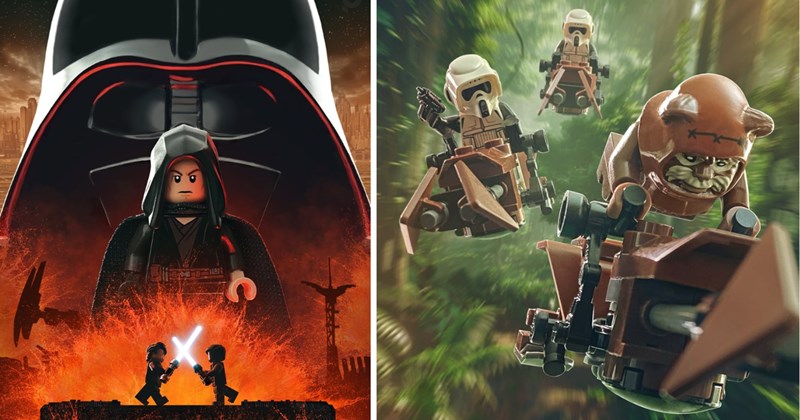 LEGO Star Wars art, BrickPanda Star Wars LEGO, digital LEGO minifigs, Star Wars moments in LEGO, best LEGO Star Wars recreations, LEGO Anakin vs Obi-Wan, Mandalorian LEGO scenes, custom Star Wars LEGO art, LEGO Grogu fan art, Star Wars LEGO tribute