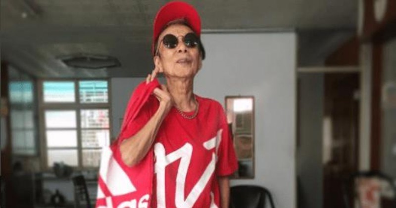 old lady from Taiwan with unique style