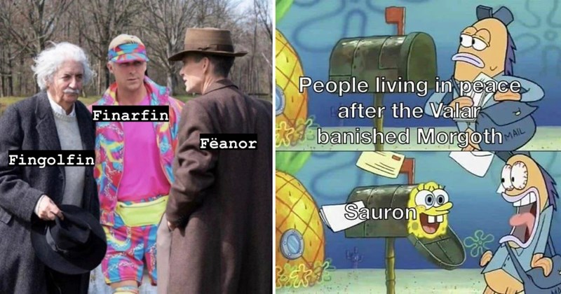 Silmarillion memes, funny Tolkien memes, Lord of the Rings lore humor, Silmarillion jokes, memes only Tolkien fans understand, Middle-earth humor, Finrod vs Fëanor memes, 29 Silmarillion references