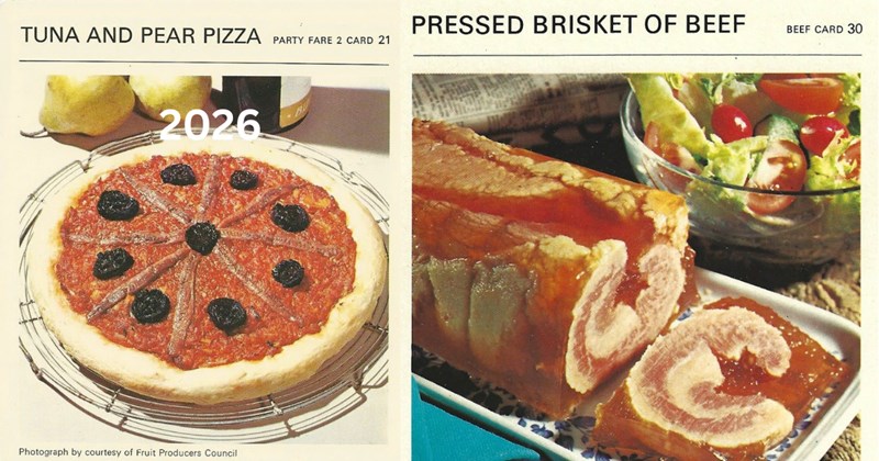 vintage recipes, retro food disasters, weird old meals, 1950s cooking, old-fashioned recipes, funny recipe cards, gelatin food, mid-century meals, cooking history, retro food fails