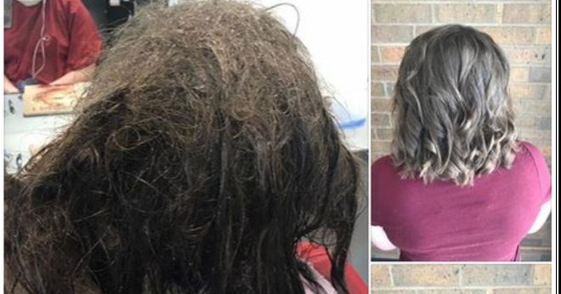 an amazing photo of a transformation of a girl who is seen to not have combed her hair out in a very long time and now her hair is all knotted and on the other picture its the same girl but transformed - cover so a story about dealing with depression